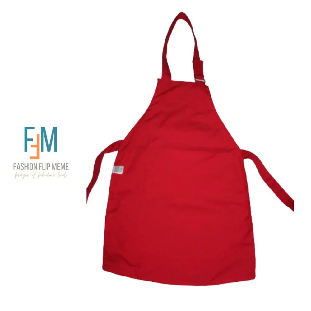 Old Navy Green & Red Retro Cotton Canvas Robot Apron Youth OS VTG Rare Find New!